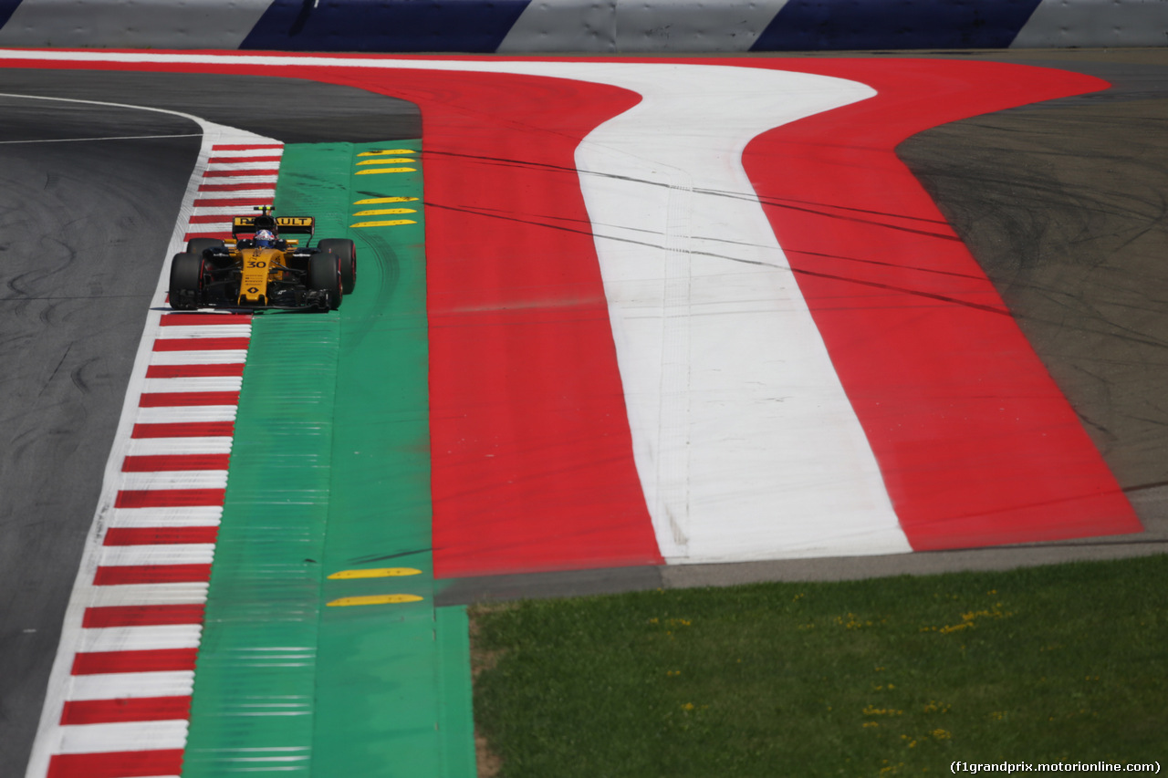 GP AUSTRIA, 07.07.2017- Prove Libere 1, Jolyon Palmer (GBR) Renault Sport F1 Team RS17