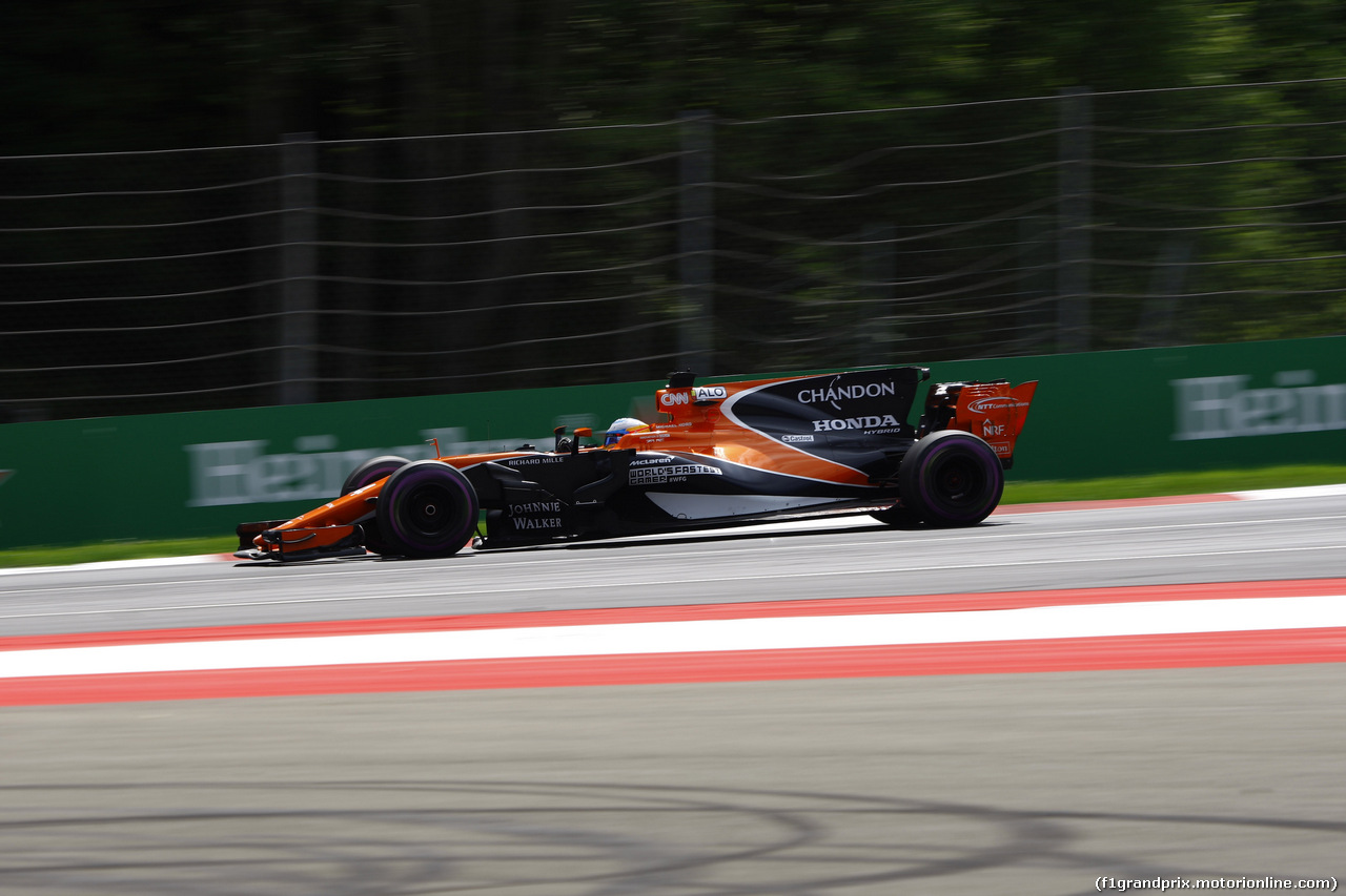 GP AUSTRIA, 07.07.2017- Prove Libere 2, Fernando Alonso (ESP) McLaren Honda MCL32
