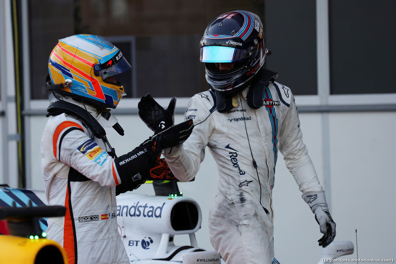 GP AZERBAIJAN, 25.06.2017 - Gara, Fernando Alonso (ESP) McLaren MCL32 e 3rd place Lance Stroll (CDN) Williams FW40
