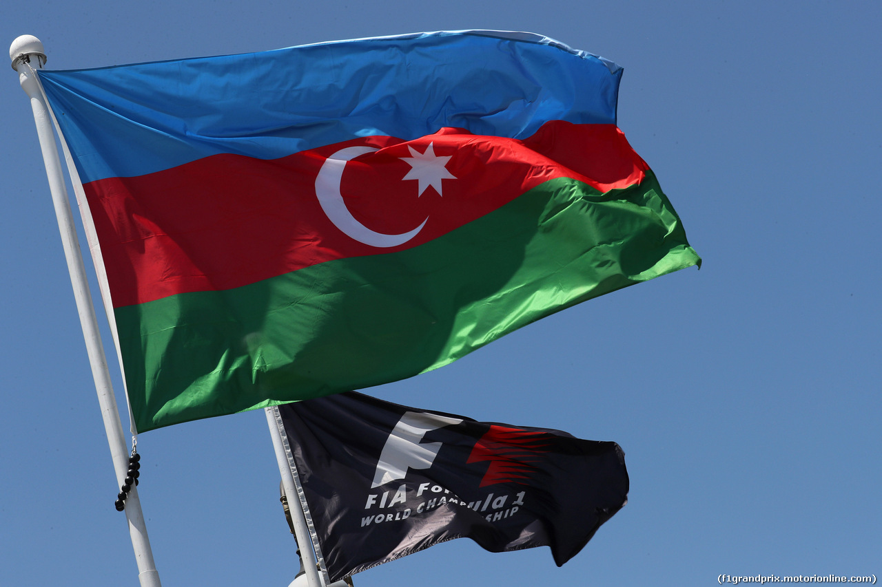 GP AZERBAIJAN, 24.06.2017 - Azerbaijan flag e F1 flag