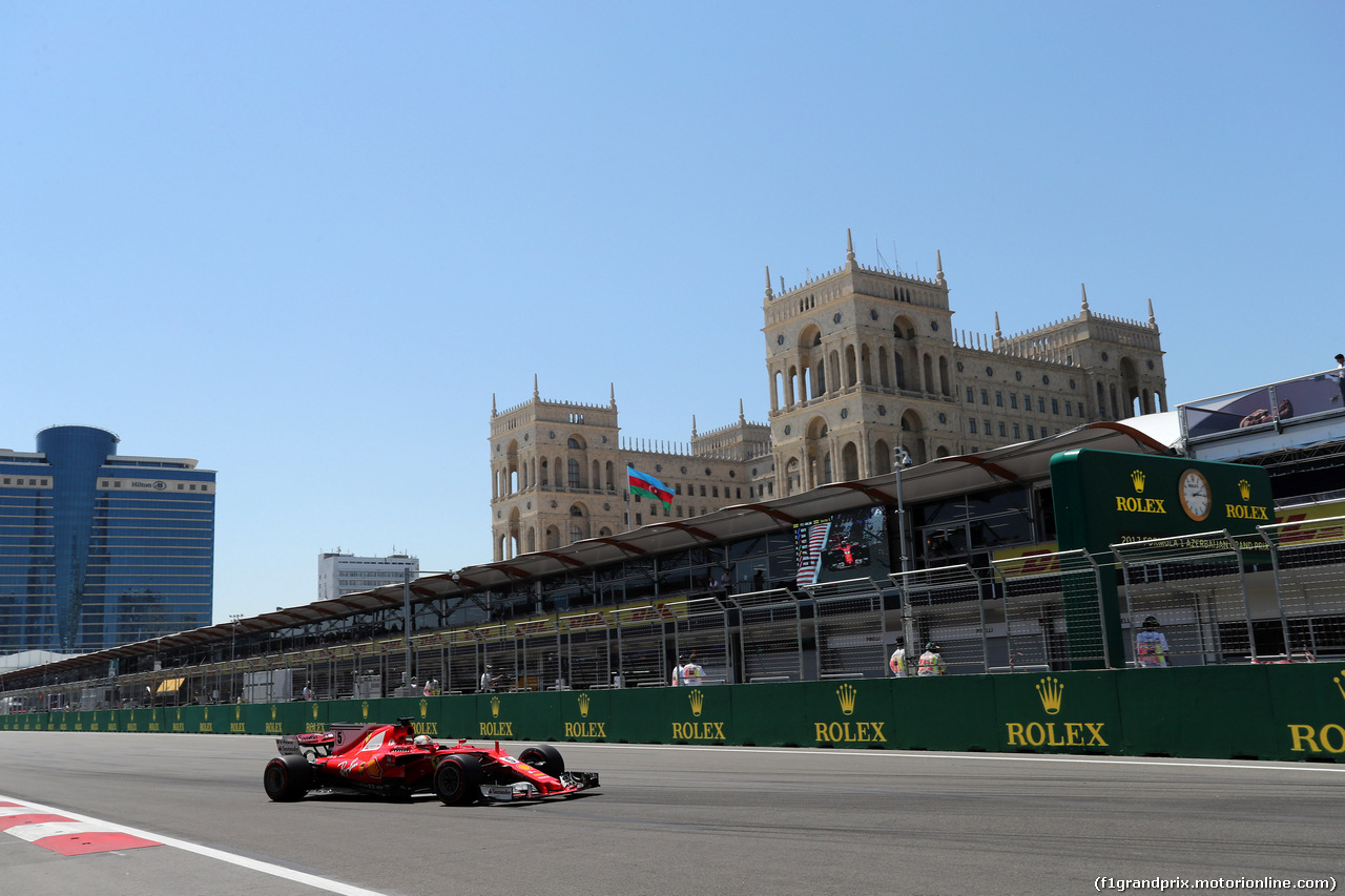 GP AZERBAIJAN, 24.06.2017 - Prove Libere 3, Sebastian Vettel (GER) Ferrari SF70H