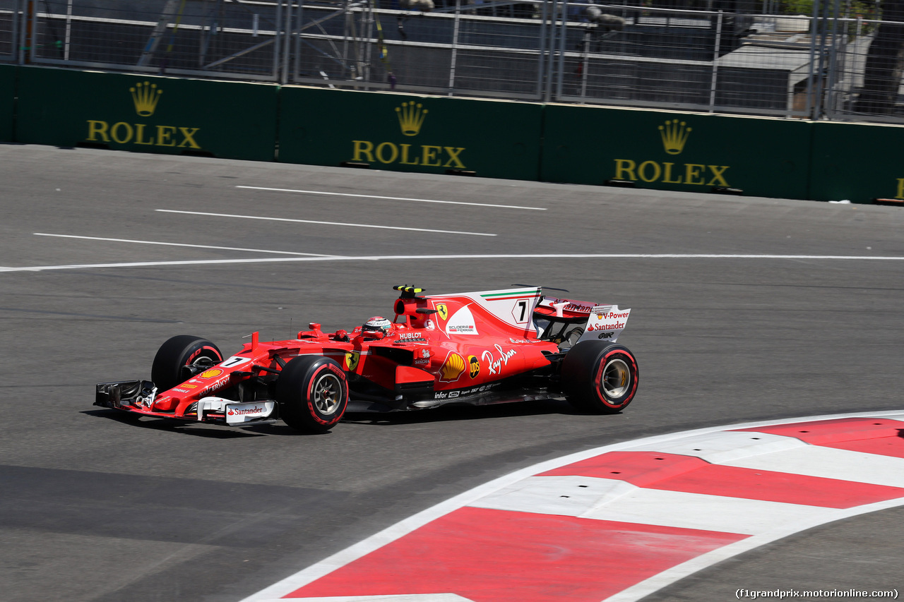 GP AZERBAIJAN, 24.06.2017 - Prove Libere 3, Kimi Raikkonen (FIN) Ferrari SF70H