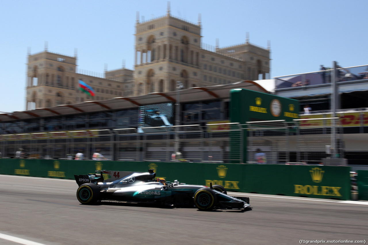 GP AZERBAIJAN, 24.06.2017 - Prove Libere 3, Lewis Hamilton (GBR) Mercedes AMG F1 W08