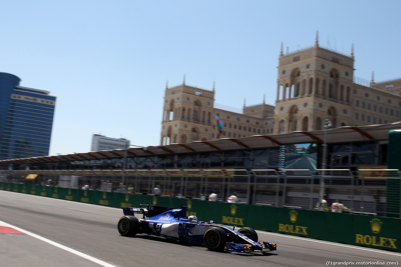 GP AZERBAIJAN, 24.06.2017 - Prove Libere 3, Marcus Ericsson (SUE) Sauber C36