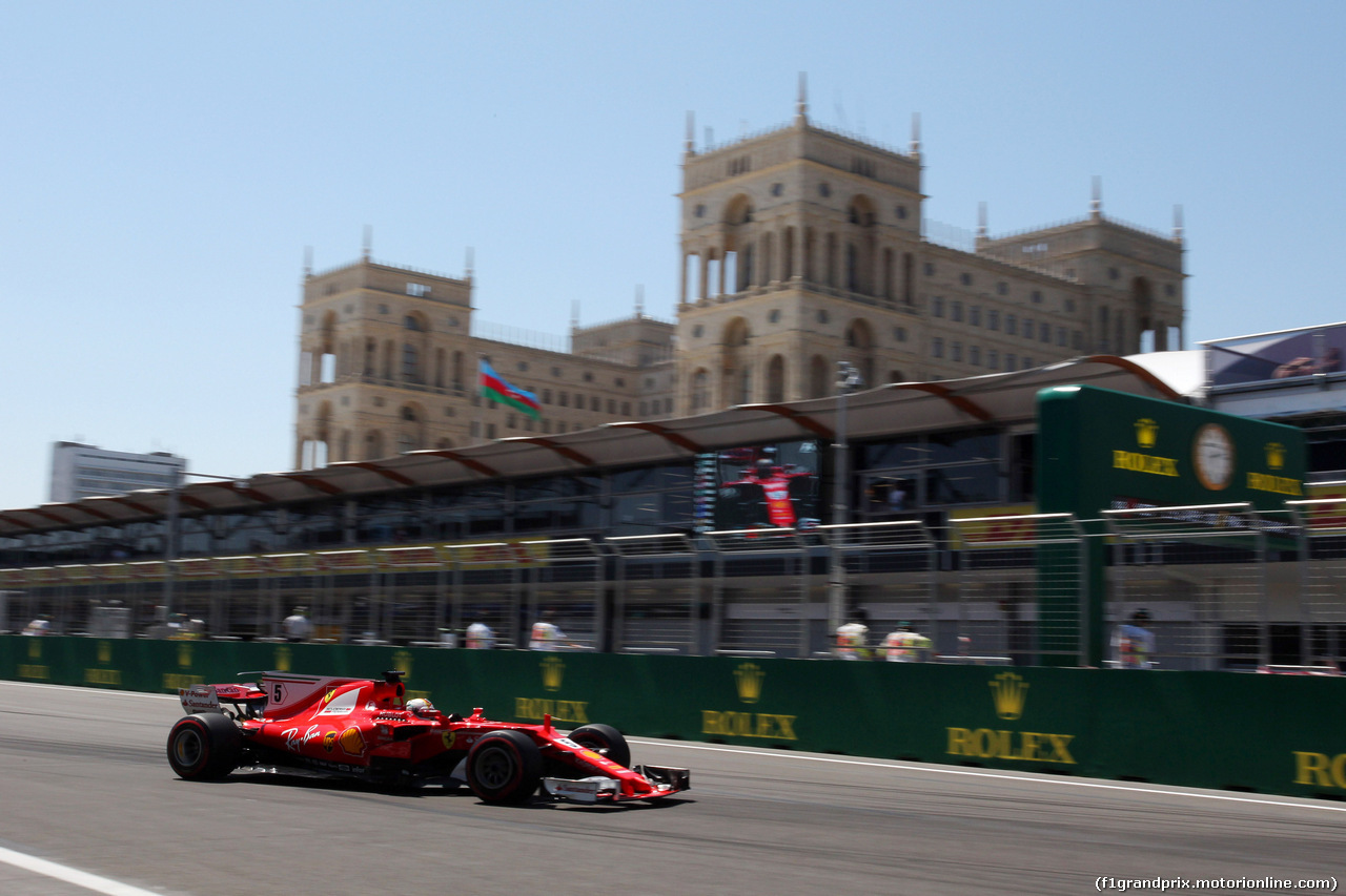 GP AZERBAIJAN, 24.06.2017 - Prove Libere 3, Sebastian Vettel (GER) Ferrari SF70H