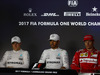 GP AZERBAIJAN, 24.06.2017 - Qualifiche, Conferenza Stampa, Valtteri Bottas (FIN) Mercedes AMG F1 W08, Lewis Hamilton (GBR) Mercedes AMG F1 W08 e Kimi Raikkonen (FIN) Ferrari SF70H