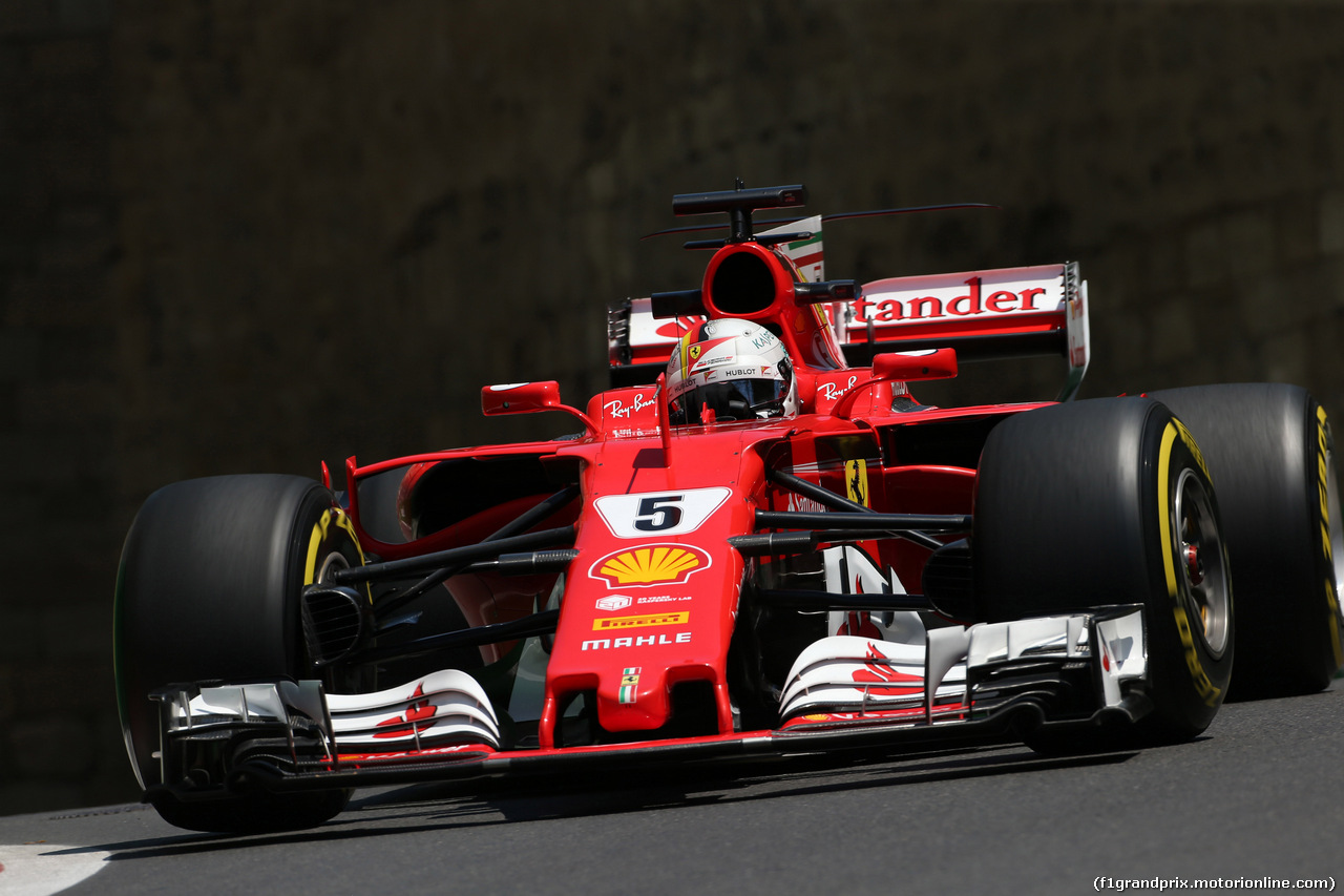 GP AZERBAIJAN, 23.06.2017 - Prove Libere 1, Sebastian Vettel (GER) Ferrari SF70H