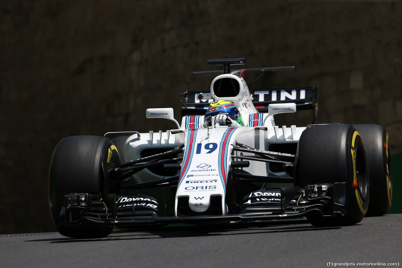 GP AZERBAIJAN, 23.06.2017 - Prove Libere 1, Felipe Massa (BRA) Williams FW40