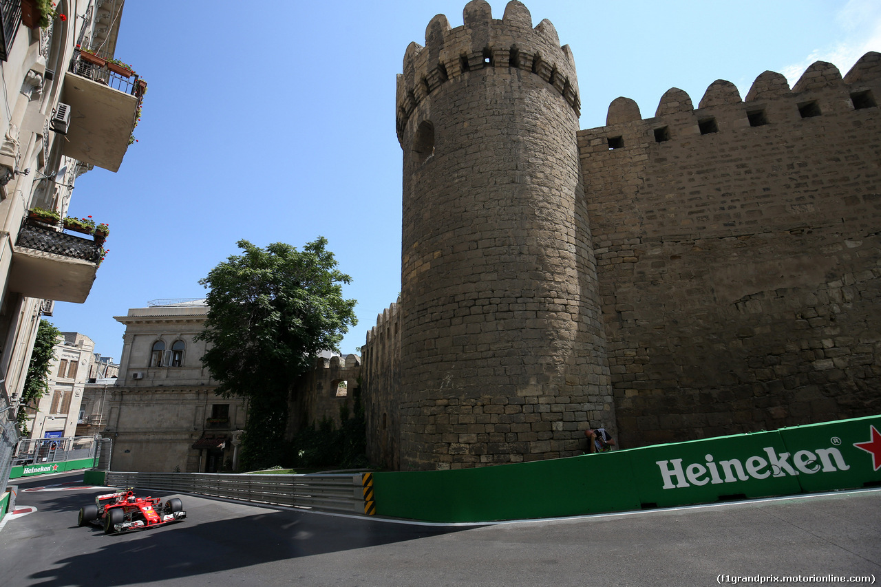 GP AZERBAIJAN, 23.06.2017 - Prove Libere 1, Kimi Raikkonen (FIN) Ferrari SF70H