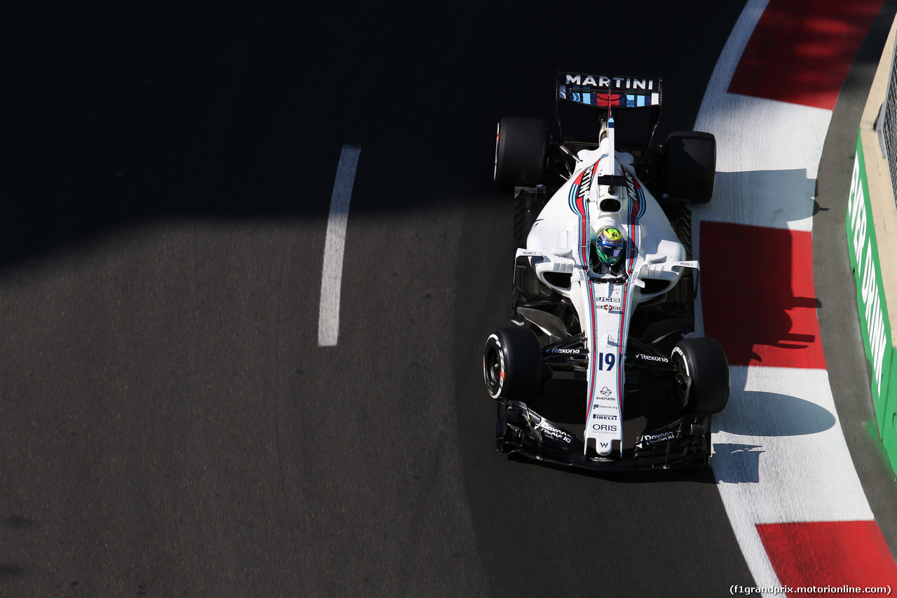 GP AZERBAIJAN, 23.06.2017 - Prove Libere 2, Felipe Massa (BRA) Williams FW40