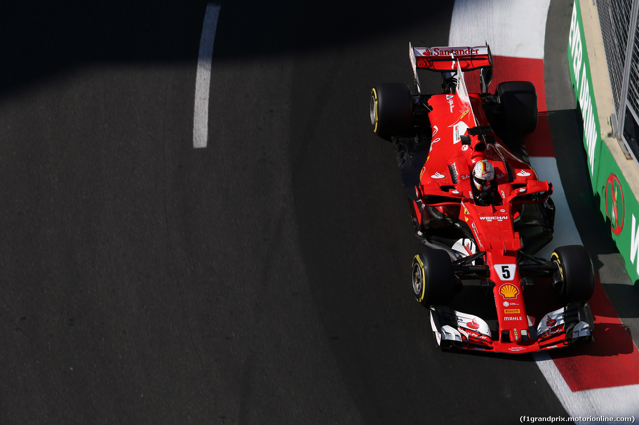 GP AZERBAIJAN, 23.06.2017 - Prove Libere 2, Sebastian Vettel (GER) Ferrari SF70H