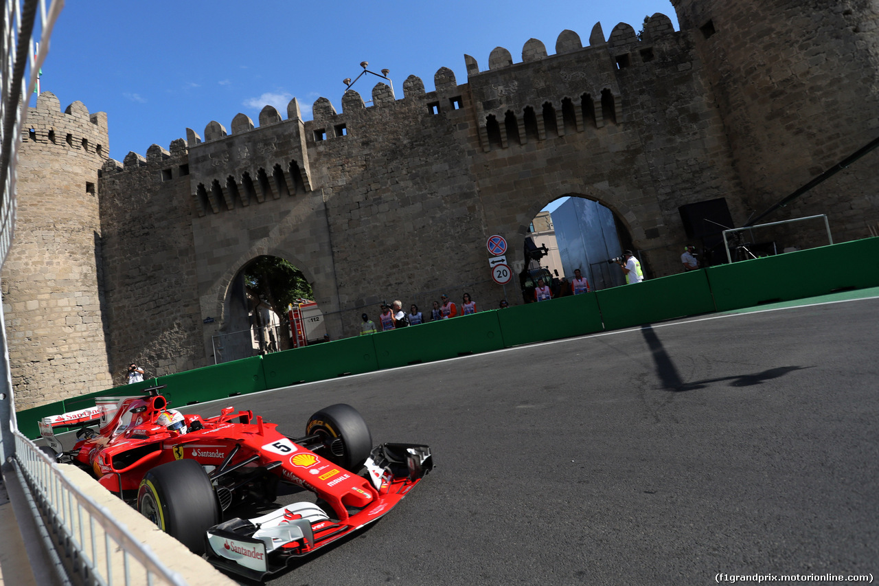 GP AZERBAIJAN, 23.06.2017 - Prove Libere 2, Sebastian Vettel (GER) Ferrari SF70H