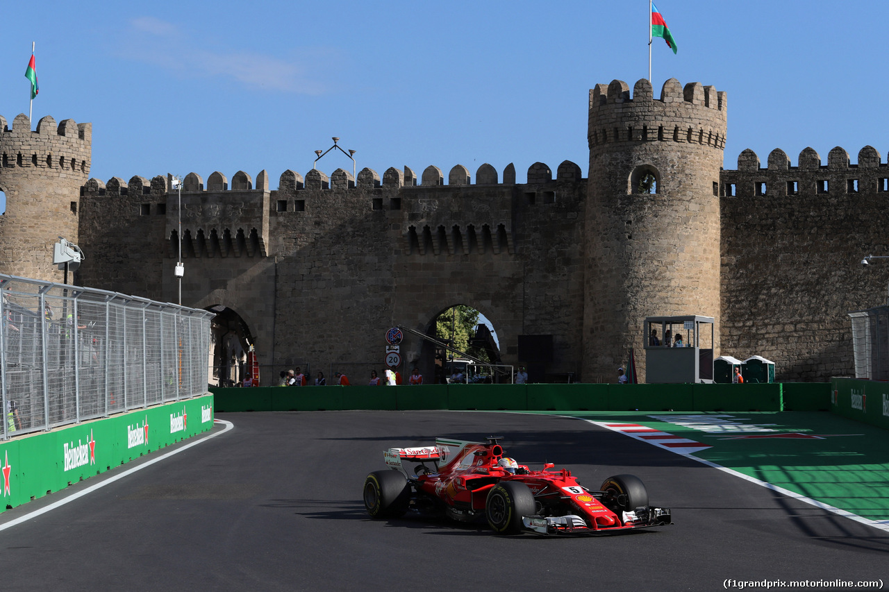 GP AZERBAIJAN, 23.06.2017 - Prove Libere 2, Sebastian Vettel (GER) Ferrari SF70H