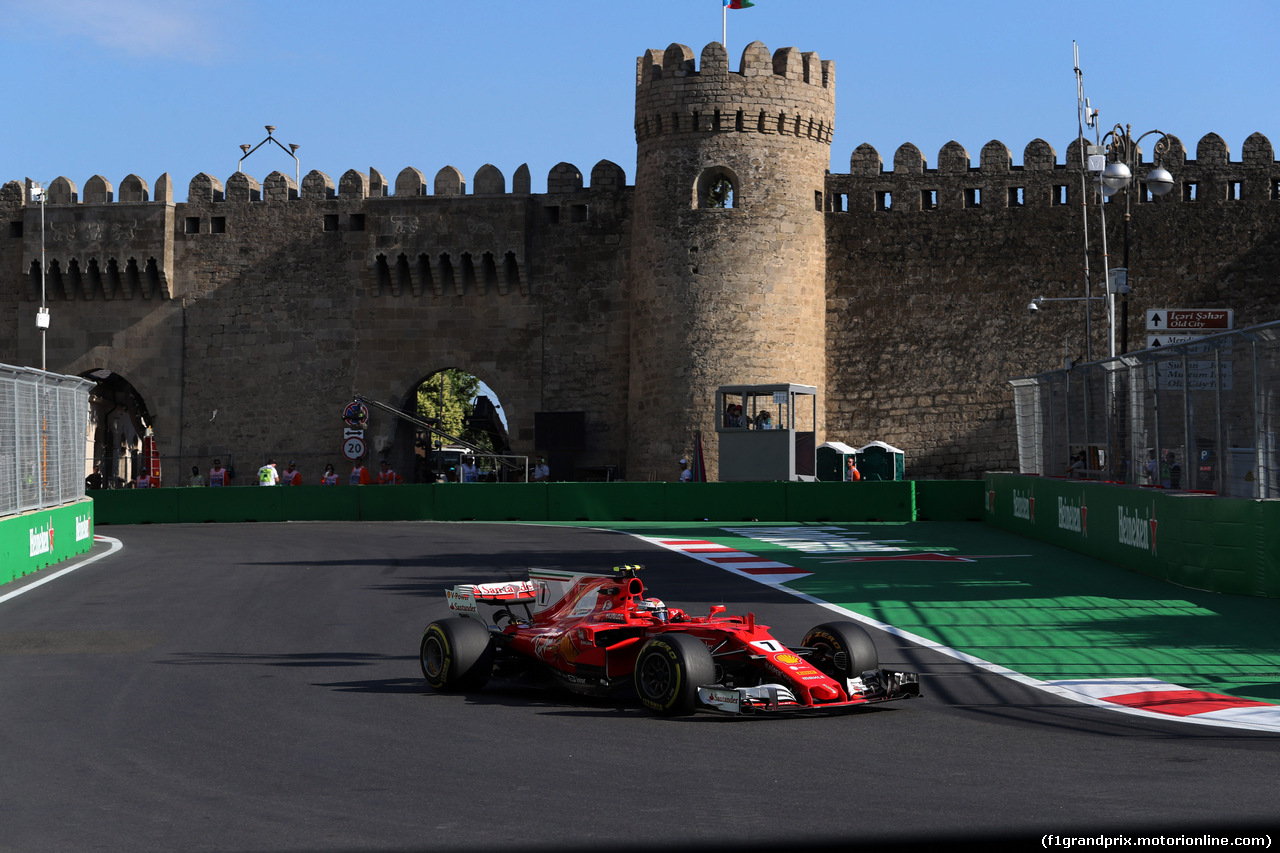GP AZERBAIJAN, 23.06.2017 - Prove Libere 2, Kimi Raikkonen (FIN) Ferrari SF70H