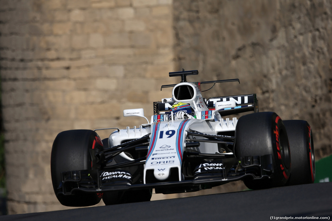 GP AZERBAIJAN, 23.06.2017 - Prove Libere 2, Felipe Massa (BRA) Williams FW40