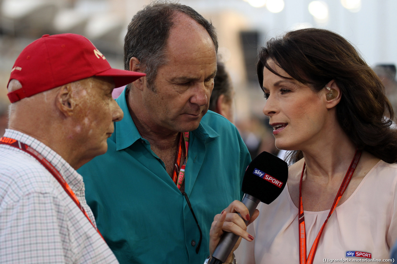 GP BAHRAIN, 16.04.2017 - Gara, Nikki Lauda (AU), Mercedes e Gerard Berger (AUT)