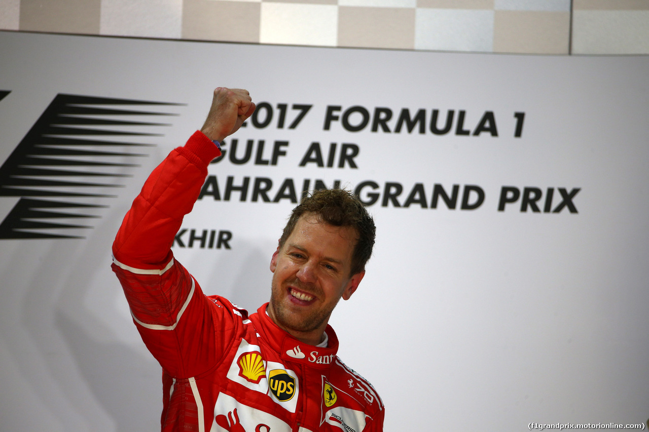 GP BAHRAIN, 16.04.2017 - Gara, Sebastian Vettel (GER) Ferrari SF70H vincitore
