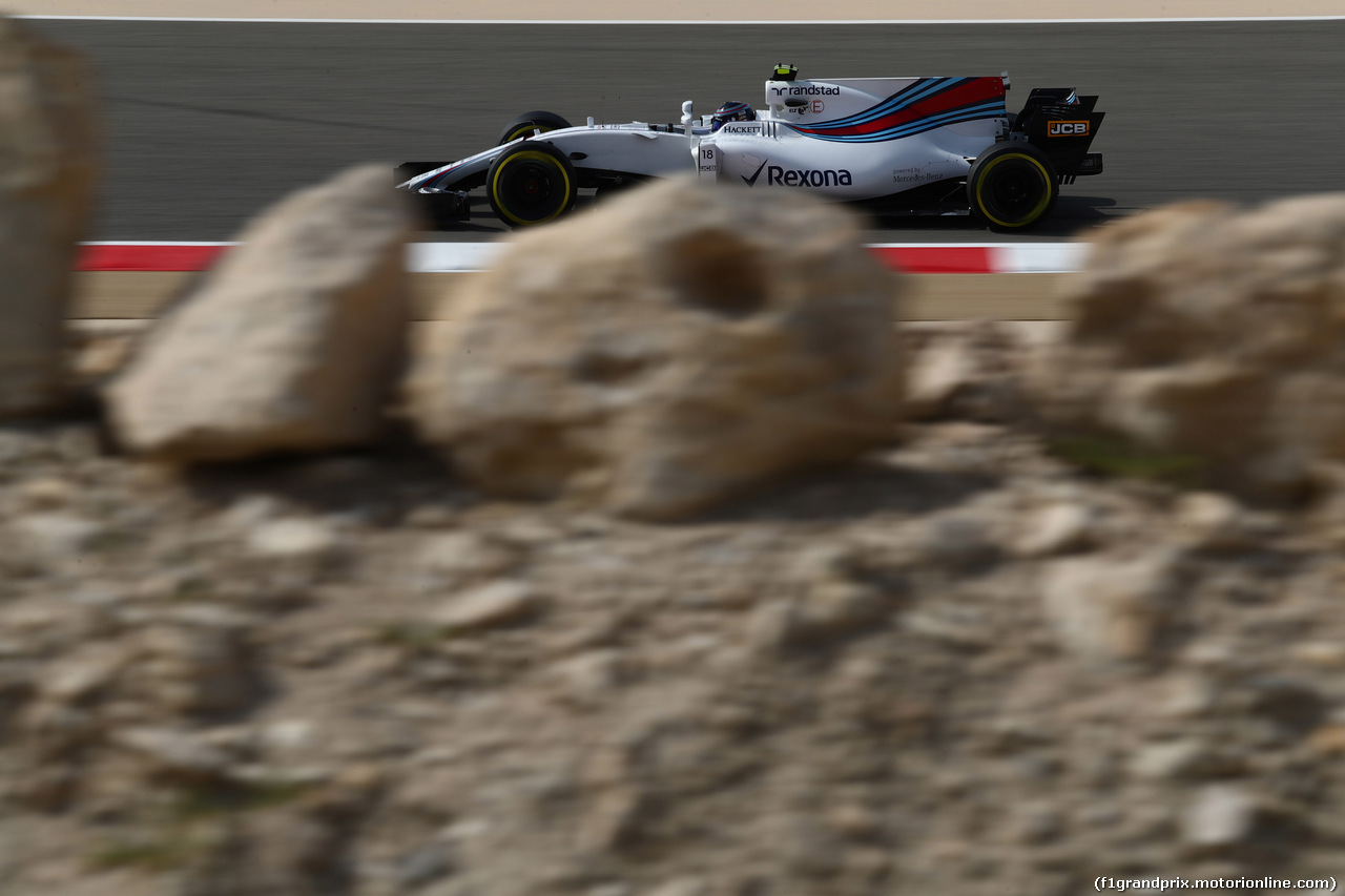 GP BAHRAIN, 14.04.2017 - Prove Libere 1, Lance Stroll (CDN) Williams FW40