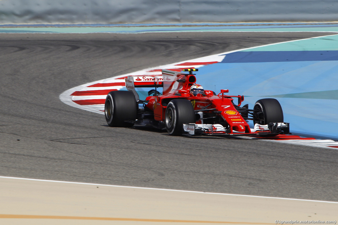 GP BAHRAIN, 14.04.2017 - Prove Libere 1, Kimi Raikkonen (FIN) Ferrari SF70H
