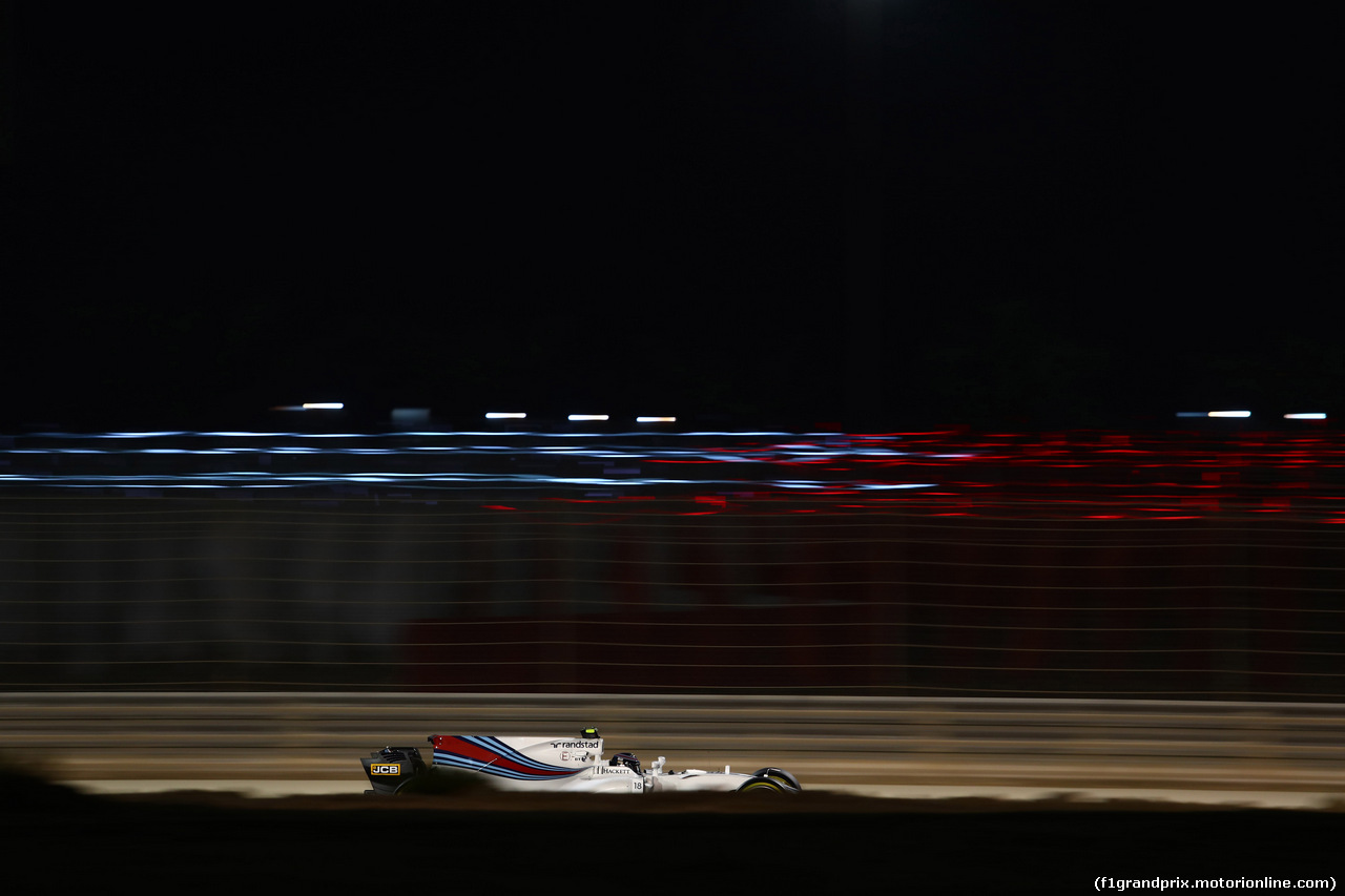 GP BAHRAIN, 14.04.2017 - Prove Libere 2, Lance Stroll (CDN) Williams FW40