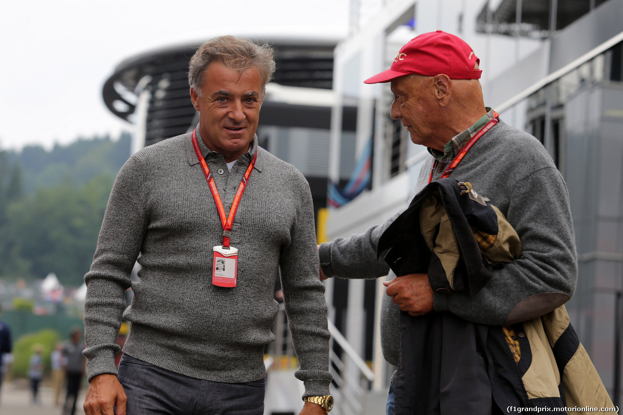 GP BELGIO, 27.08.2017 - Jean Alesi (FRA) e Nikki Lauda (AU), Mercedes