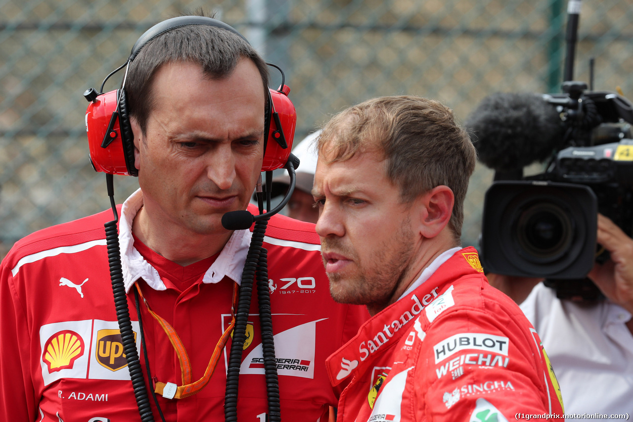 GP BELGIO, 27.08.2017 -  Gara, Riccardo Adami (ITA) Ferrari Gara Engineer e Sebastian Vettel (GER) Ferrari SF70H