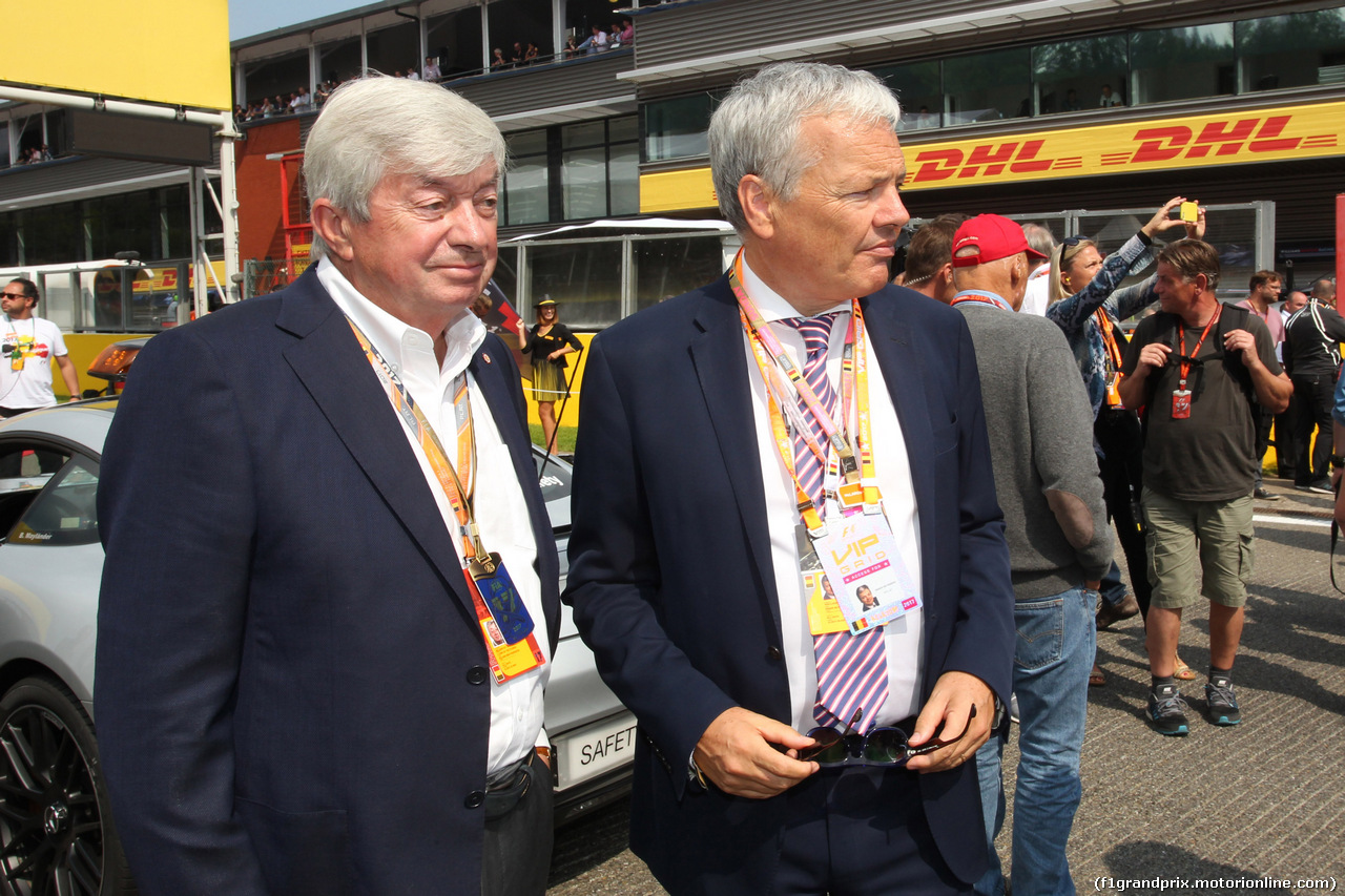 GP BELGIO, 27.08.2017 -  Gara, (L-R) Roland Bruynseraede (BEL), race director for the DTM series e Didier Reynders (BEL), Deputy Prime Minister e Minister of Foreign Affairs e European Affairs