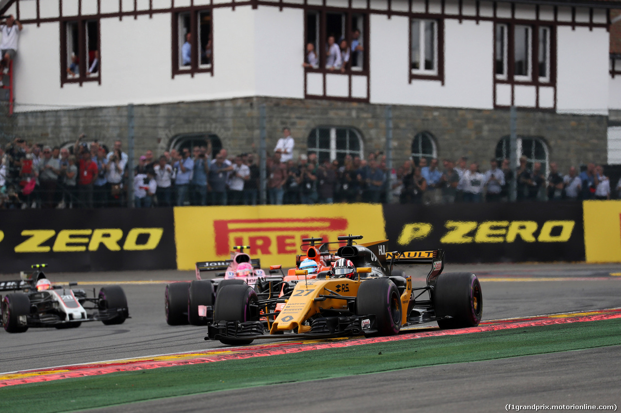 GP BELGIO, 27.08.2017 -  Gara, Nico Hulkenberg (GER) Renault Sport F1 Team RS17