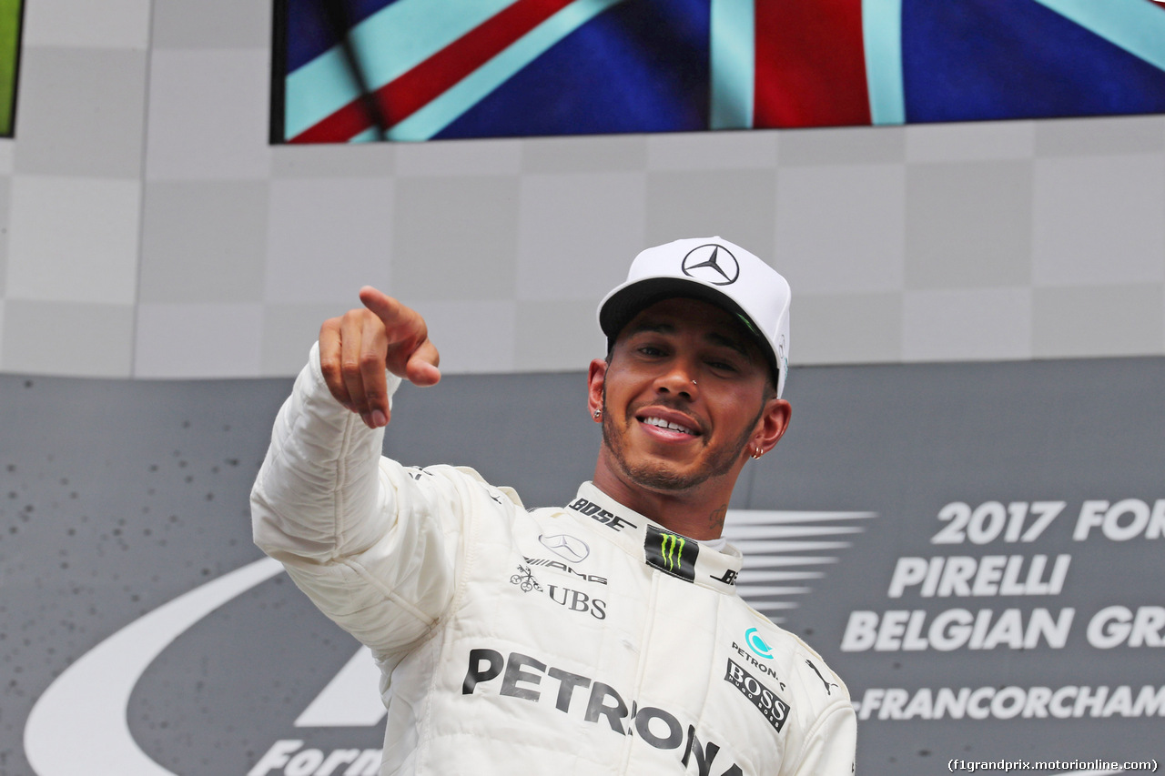 GP BELGIO, 27.08.2017 -  Gara, Lewis Hamilton (GBR) Mercedes AMG F1 W08 vincitore