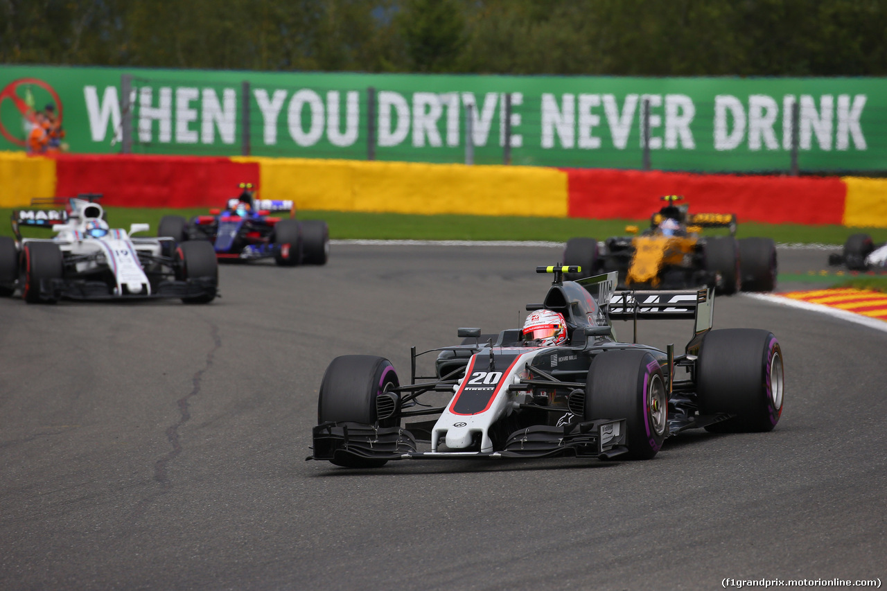 GP BELGIO, 27.08.2017 -  Gara, Kevin Magnussen (DEN) Haas F1 Team VF-17