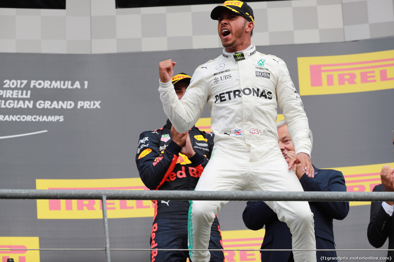 GP BELGIO, 27.08.2017 -  Gara, Lewis Hamilton (GBR) Mercedes AMG F1 W08 vincitore