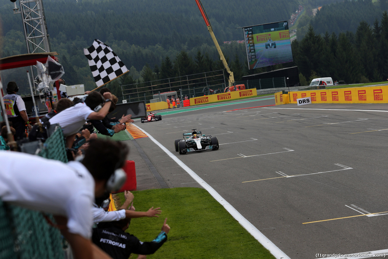 GP BELGIO, 27.08.2017 -  Gara, Lewis Hamilton (GBR) Mercedes AMG F1 W08 vincitore
