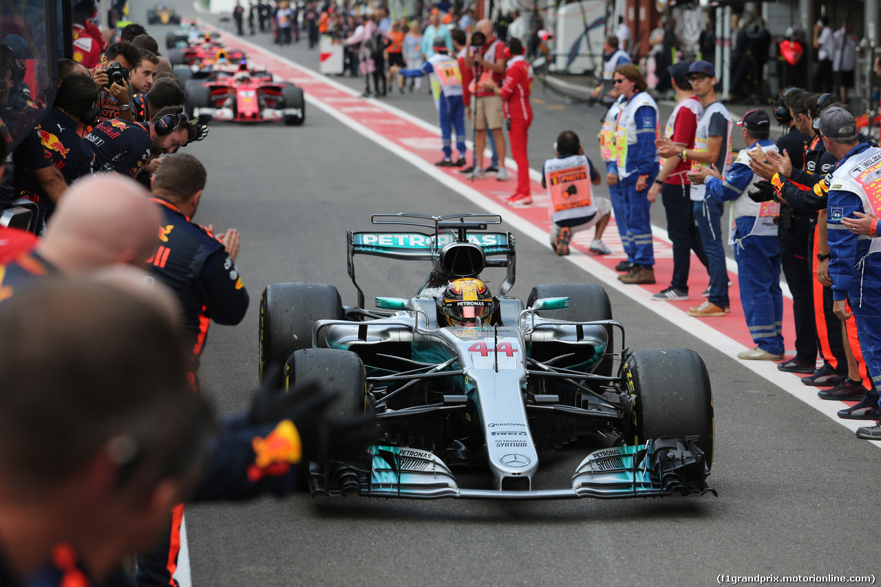GP BELGIO, 27.08.2017 -  Gara, Lewis Hamilton (GBR) Mercedes AMG F1 W08 vincitore