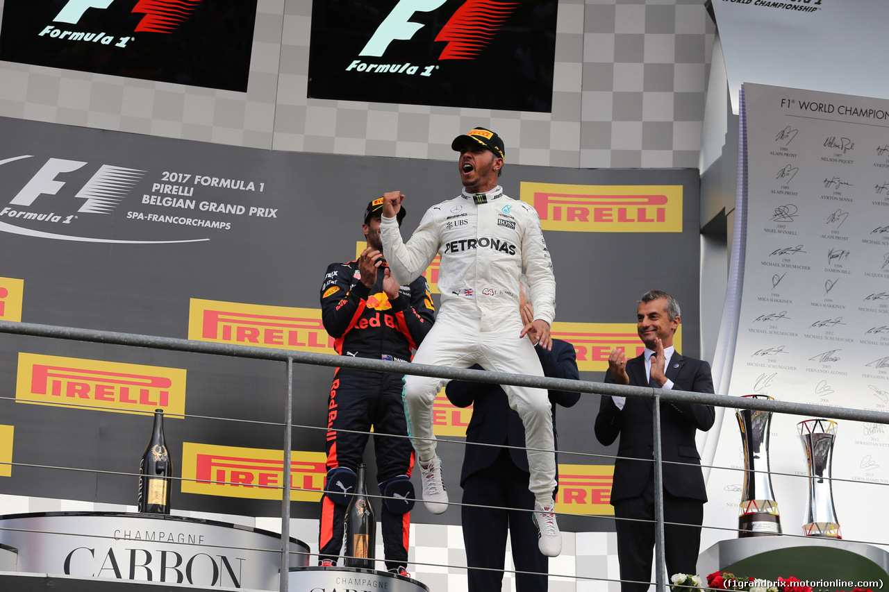 GP BELGIO, 27.08.2017 -  Gara, Lewis Hamilton (GBR) Mercedes AMG F1 W08 vincitore