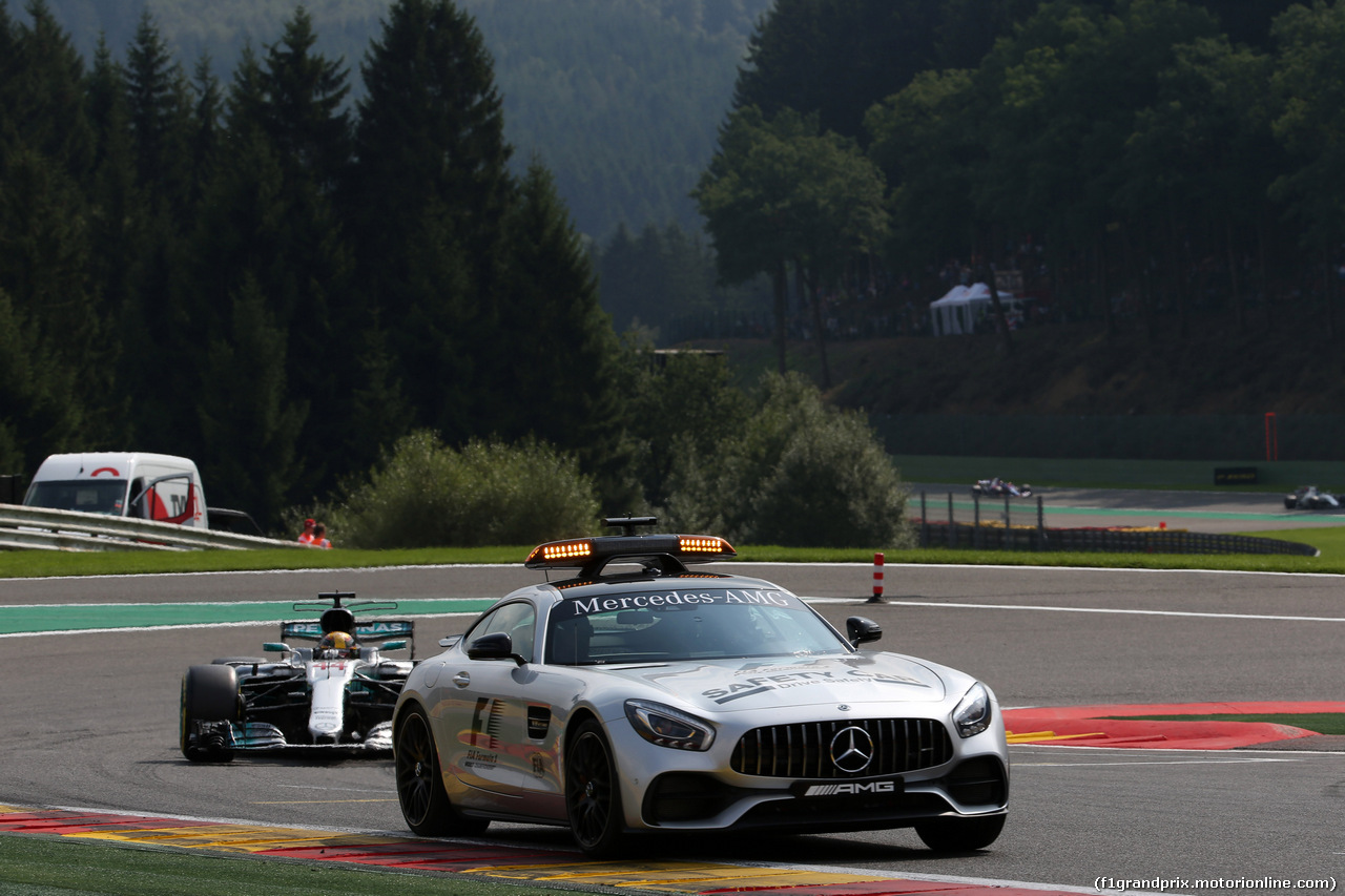 GP BELGIO, 27.08.2017 -  Gara, The Safety car e Lewis Hamilton (GBR) Mercedes AMG F1 W08