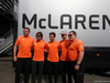 GP BELGIO, 27.08.2017 - (L-R) Eric Boullier (FRA) McLaren Racing Director, Fernando Alonso (ESP) McLaren MCL32, Lando Norris, Stoffel Vandoorne (BEL) McLaren MCL32 e Zak Brown (USA) McLaren Executive Director