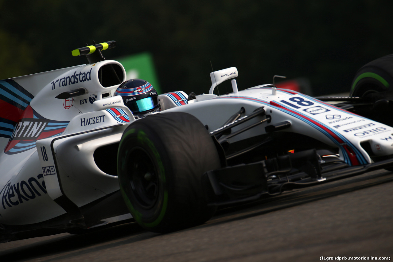 GP BELGIO, 26.08.2017 - Prove Libere 3, Lance Stroll (CDN) Williams FW40