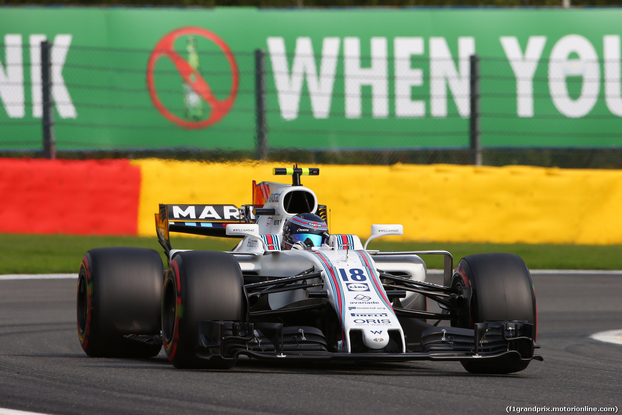 GP BELGIO, 26.08.2017 - Prove Libere 3, Lance Stroll (CDN) Williams FW40