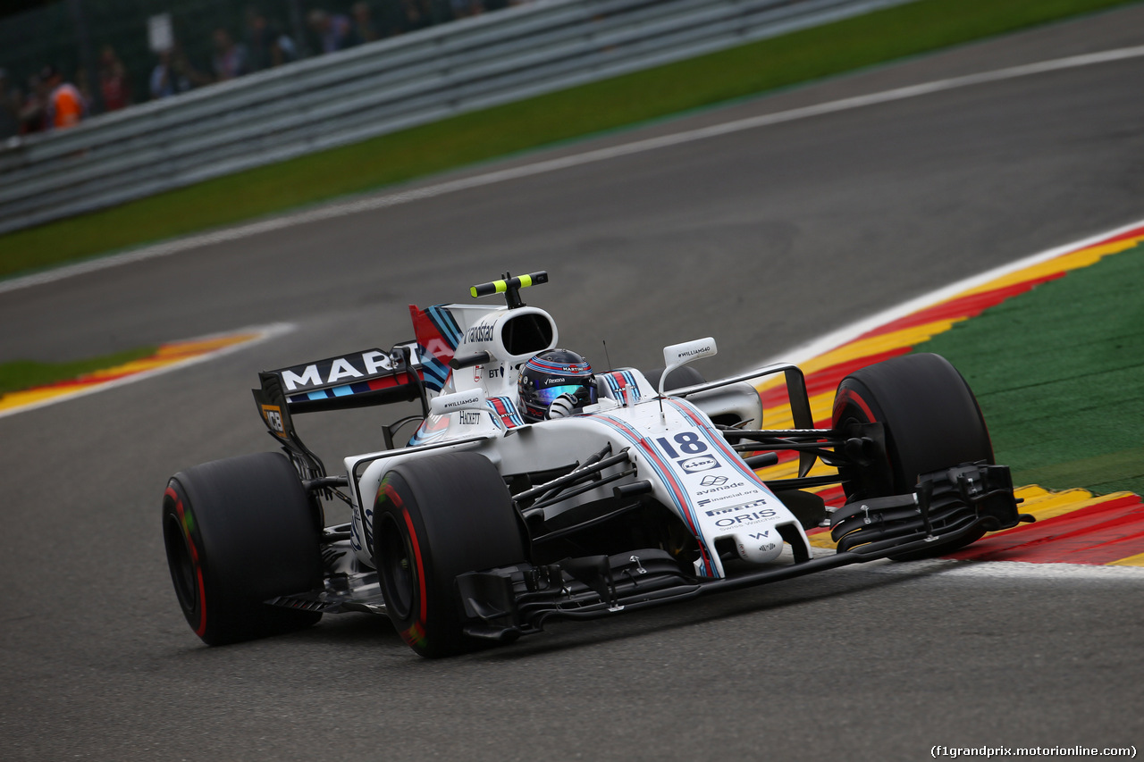 GP BELGIO, 26.08.2017 - Prove Libere 3, Lance Stroll (CDN) Williams FW40