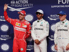 GP BELGIO, 26.08.2017 - Qualifiche, 2nd place Sebastian Vettel (GER) Ferrari SF70H, Lewis Hamilton (GBR) Mercedes AMG F1 W08 pole position e 3rd place Valtteri Bottas (FIN) Mercedes AMG F1 W08