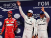 GP BELGIO, 26.08.2017 - Qualifiche, 2nd place Sebastian Vettel (GER) Ferrari SF70H, Lewis Hamilton (GBR) Mercedes AMG F1 W08 pole position e 3rd place Valtteri Bottas (FIN) Mercedes AMG F1 W08