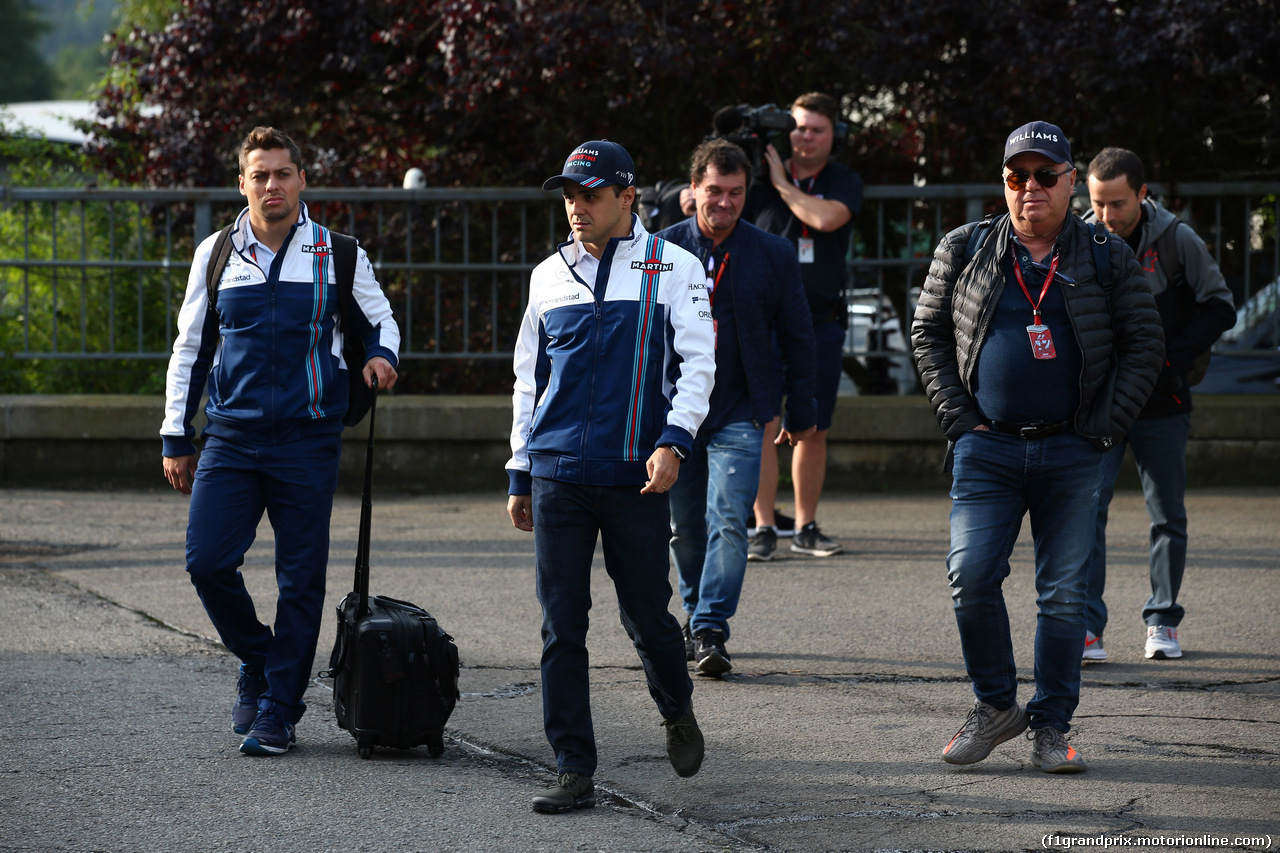 GP BELGIO, 25.08.2017 - Felipe Massa (BRA) Williams FW40 e his father Luis Antonio Massa (BRA)