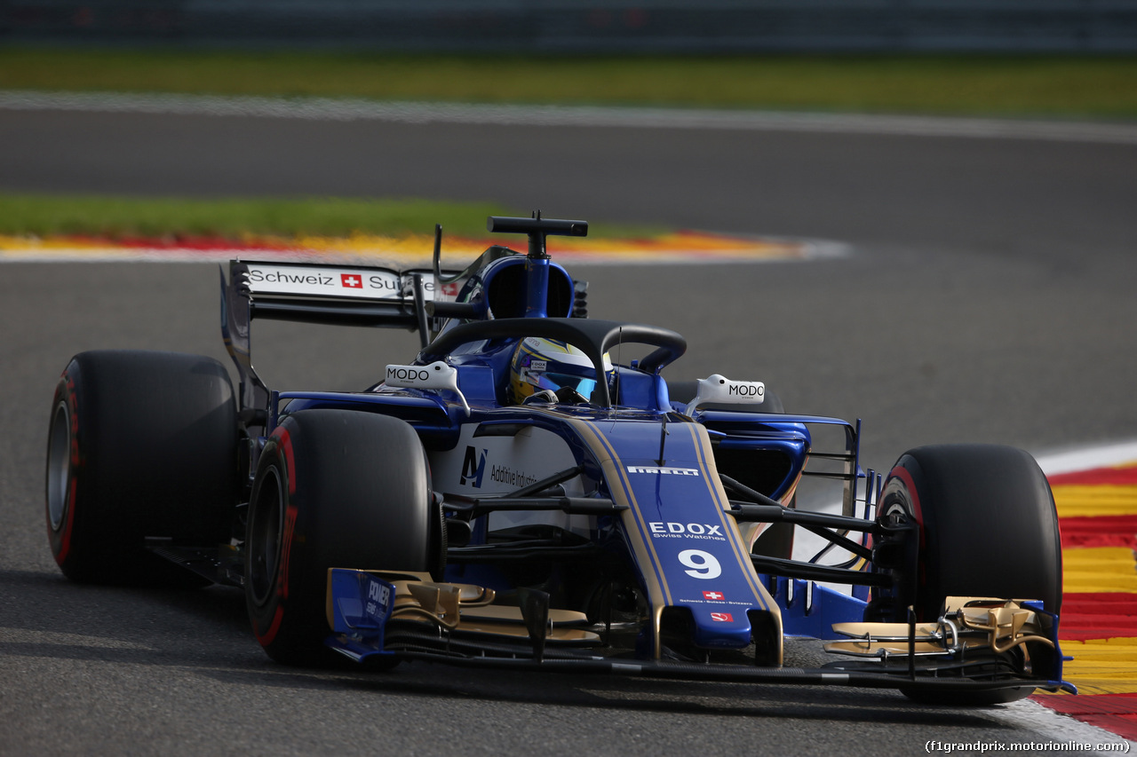 GP BELGIO, 25.08.2017 - Prove Libere 1, Marcus Ericsson (SUE) Sauber C36 with Halo.