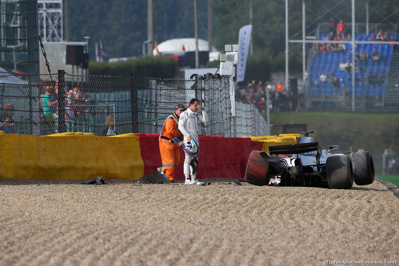 GP BELGIO, 25.08.2017 - Prove Libere 1, Crash, Felipe Massa (BRA) Williams FW40