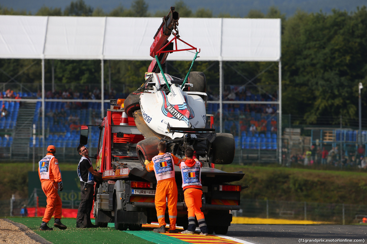 GP BELGIO, 25.08.2017 - Prove Libere 1, Crash, Felipe Massa (BRA) Williams FW40