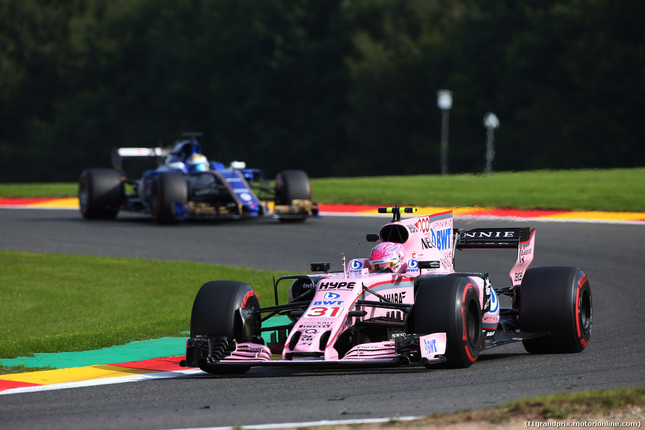 GP BELGIO, 25.08.2017 - Prove Libere 1, Esteban Ocon (FRA) Sahara Force India F1 VJM10