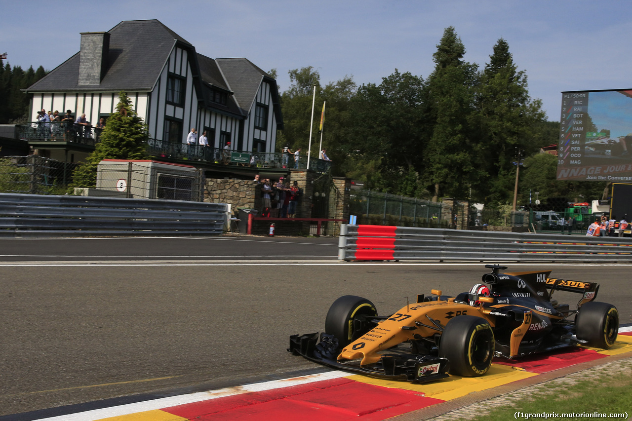 GP BELGIO, 25.08.2017 - Prove Libere 1, Nico Hulkenberg (GER) Renault Sport F1 Team RS17