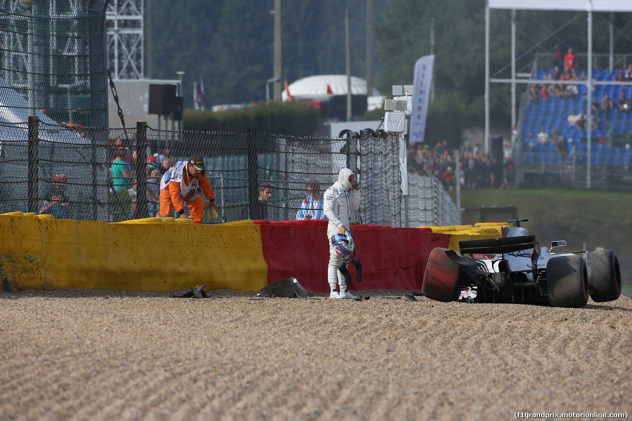 GP BELGIO, 25.08.2017 - Prove Libere 1, Crash, Felipe Massa (BRA) Williams FW40