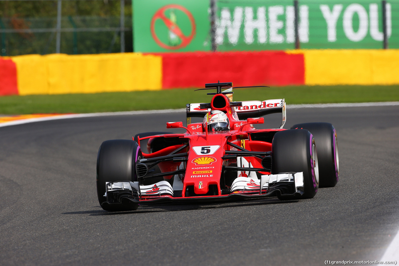 GP BELGIO, 25.08.2017 - Prove Libere 1, Sebastian Vettel (GER) Ferrari SF70H