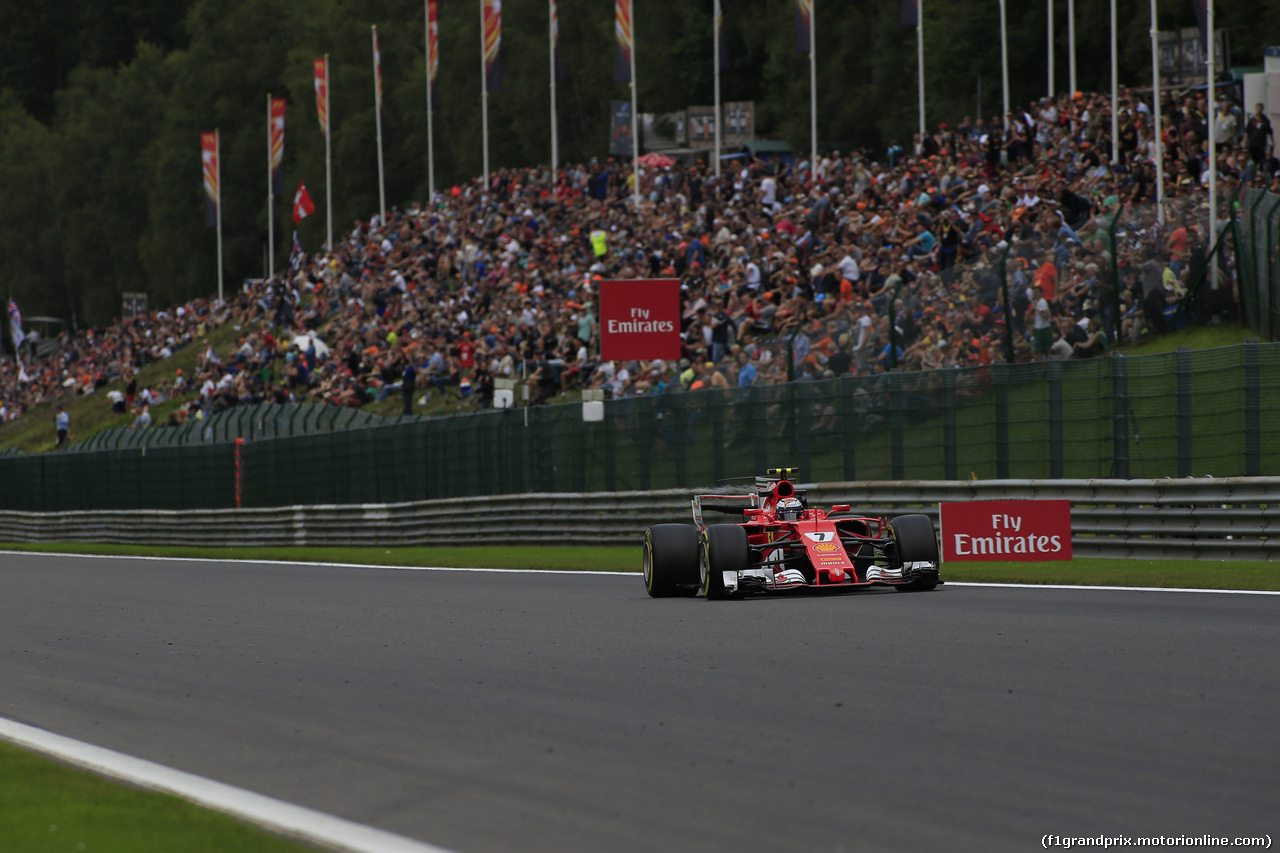 GP BELGIO, 25.08.2017 - Prove Libere 2, Kimi Raikkonen (FIN) Ferrari SF70H